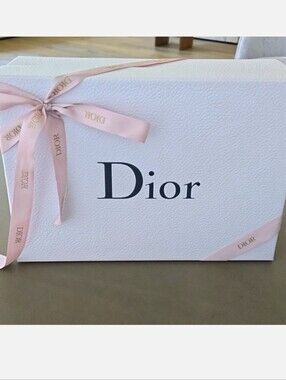 New DIOR box & Pink DIOR ribbon  white classic Dior box
